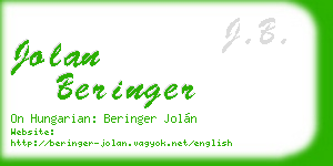 jolan beringer business card
